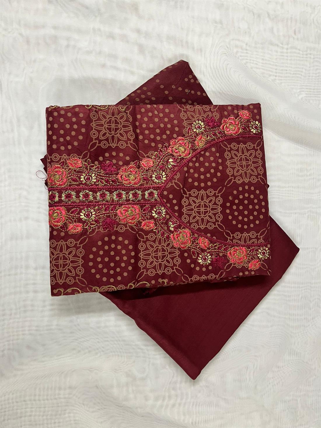 Maroon Unstitched 3 Piece Suits