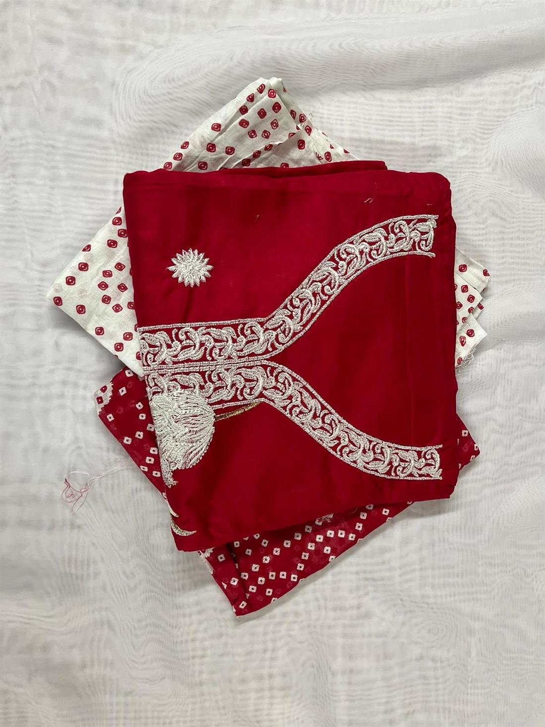 RED & White Unstitched 3 Piece Suits