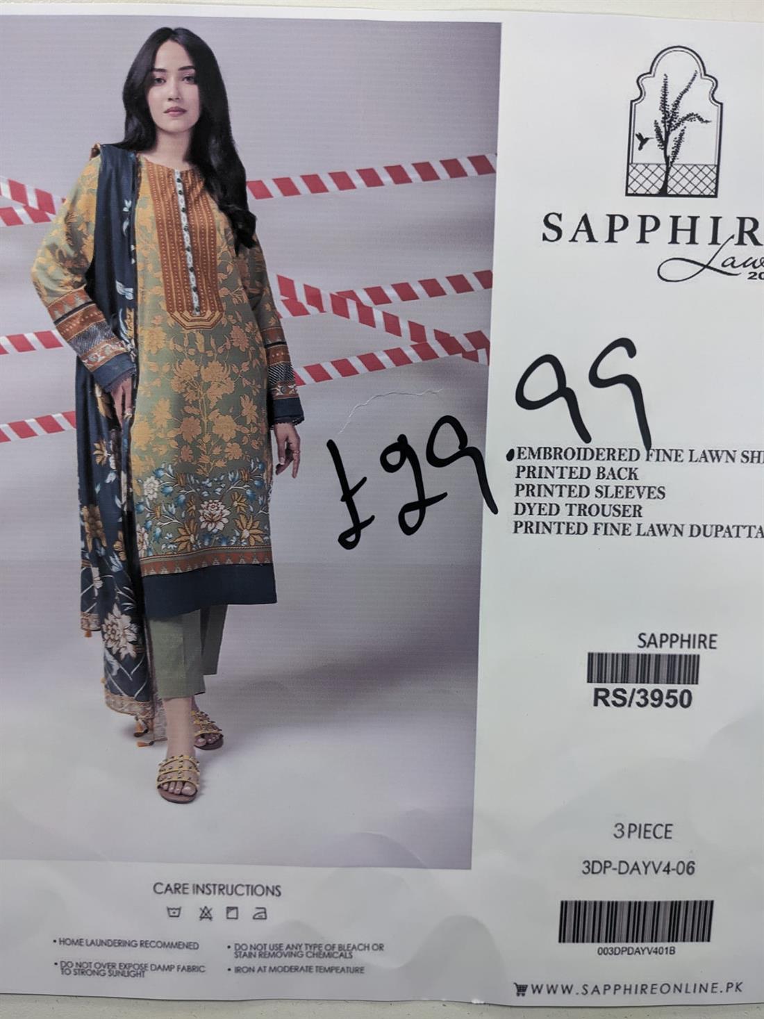 Green & Multicolour Embroidered Lawn Unstitched Suit