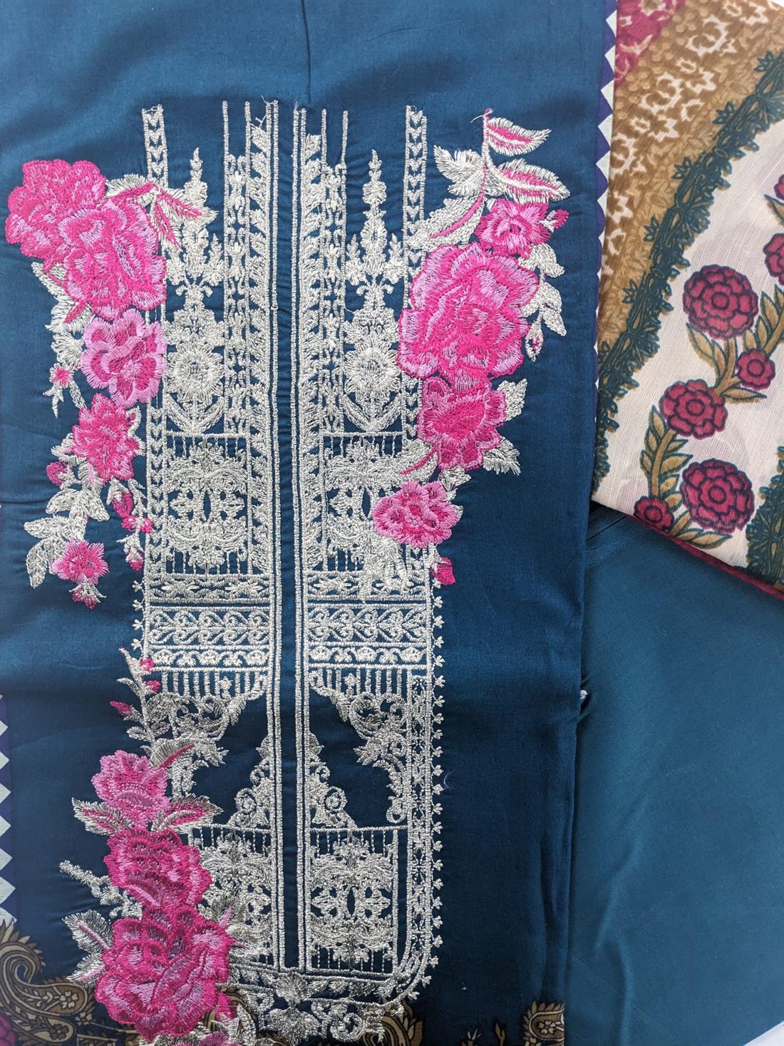 Multicolour Embroidered Lawn Unstitched Suit
