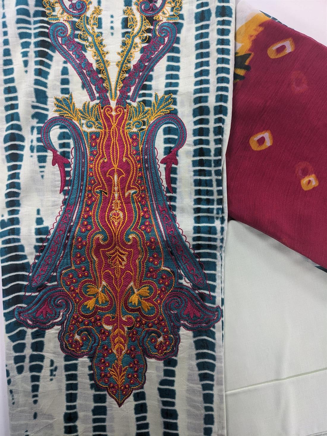 Multicolour Embroidered Lawn Unstitched Suit