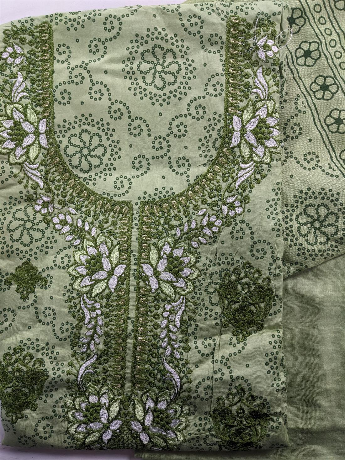Green Linen Unstitched Suit
