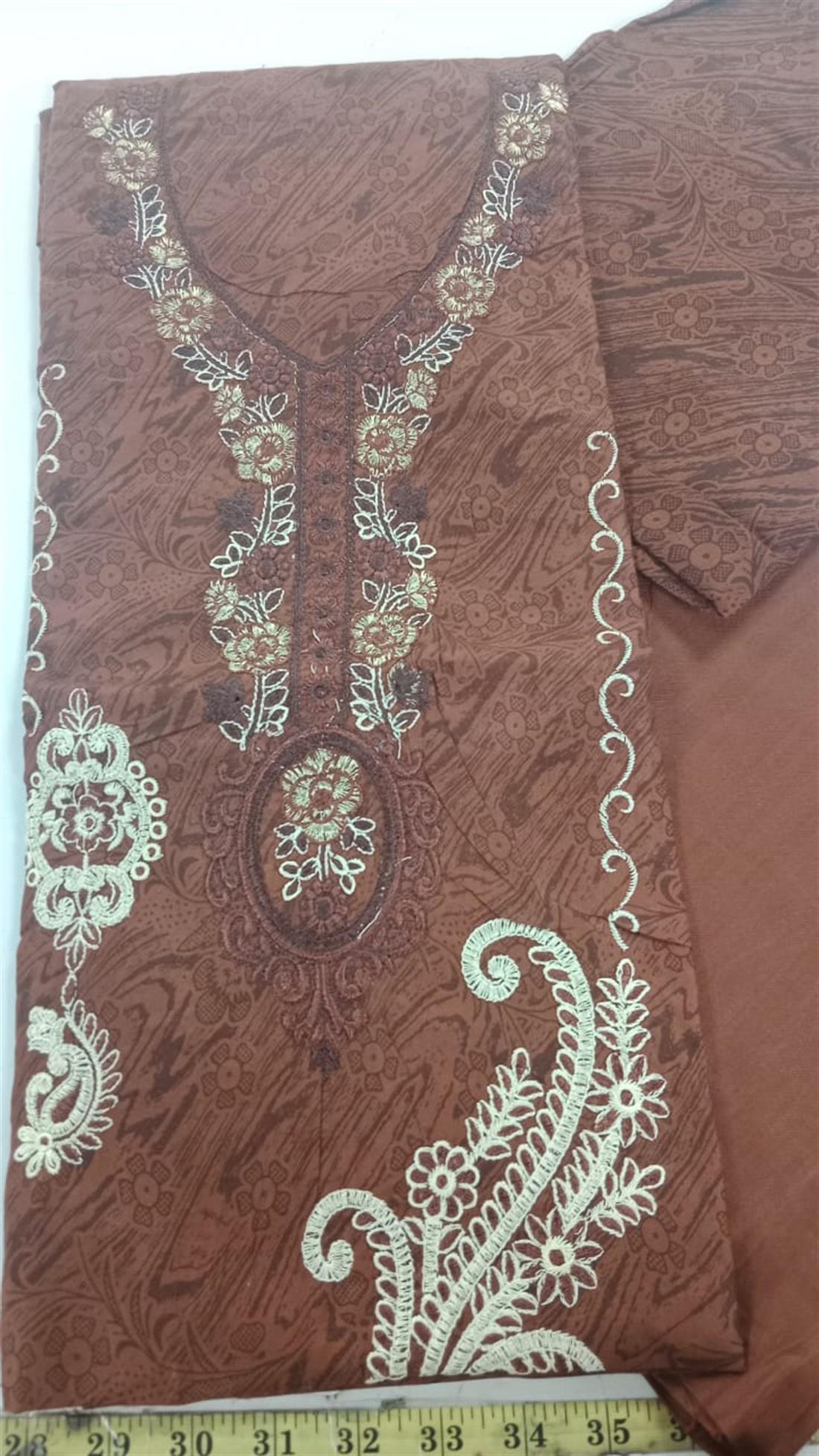 Brown Linen Unstitched Suit