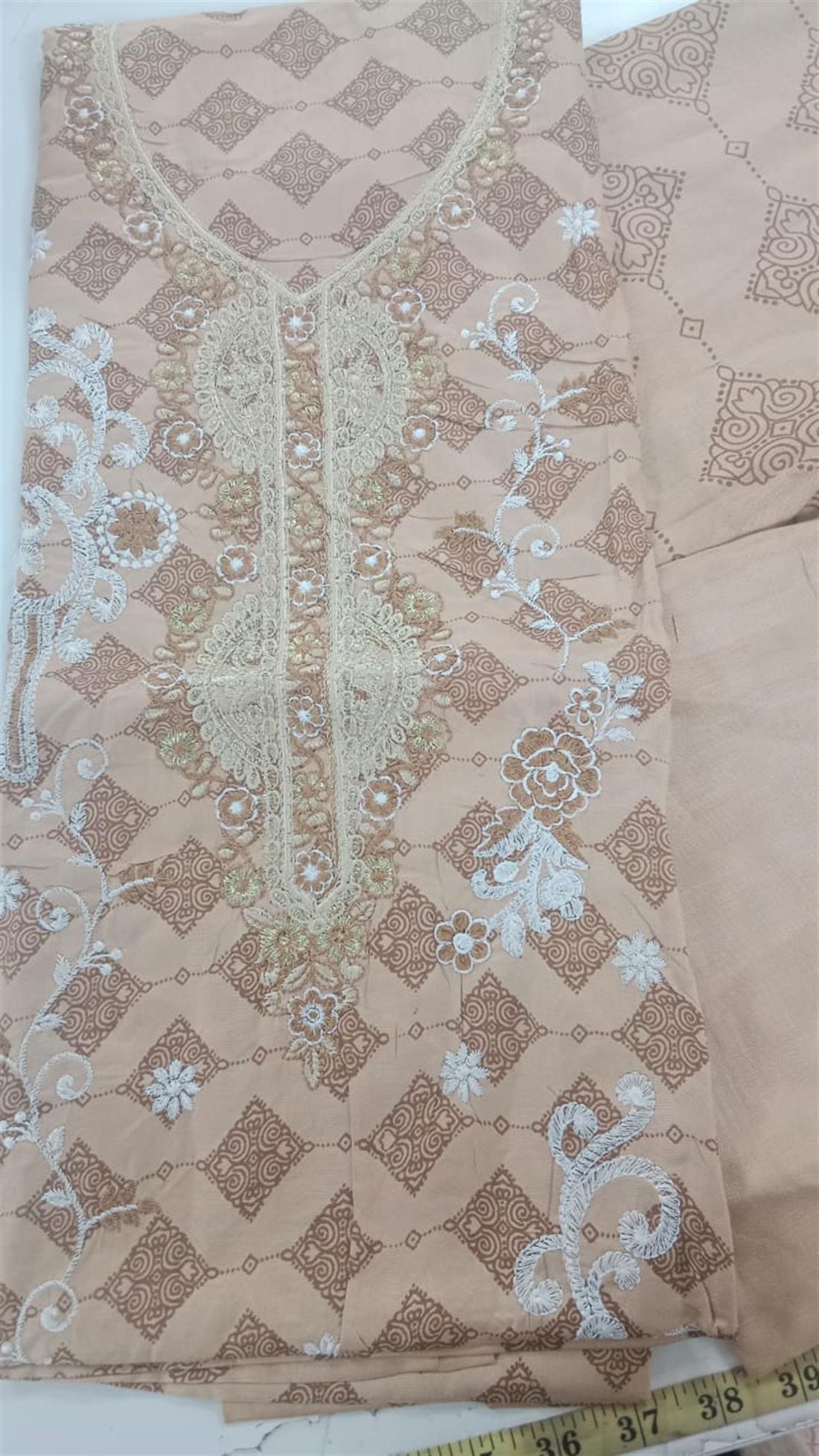 Beigh Linen Unstitched Suits