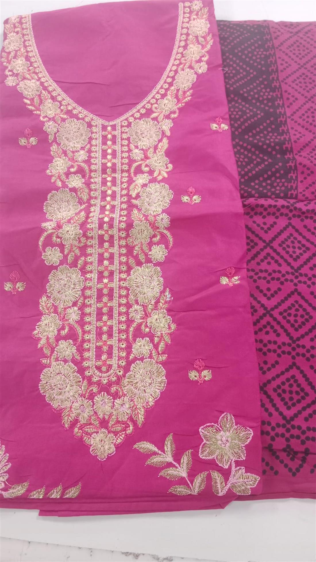 Pink Linen Unstitched Suit