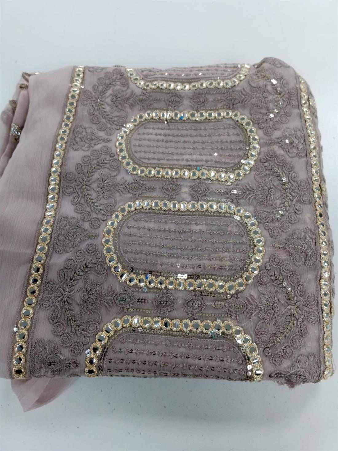 Blush Chiffon Unstitched Suits
