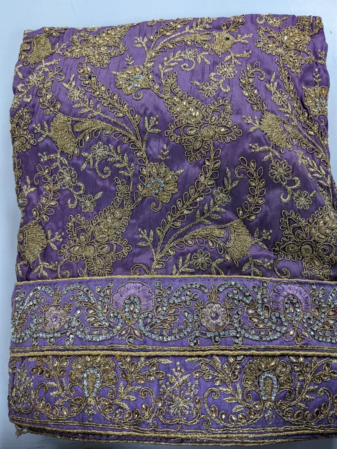 Purple Emb Unstitched Suit