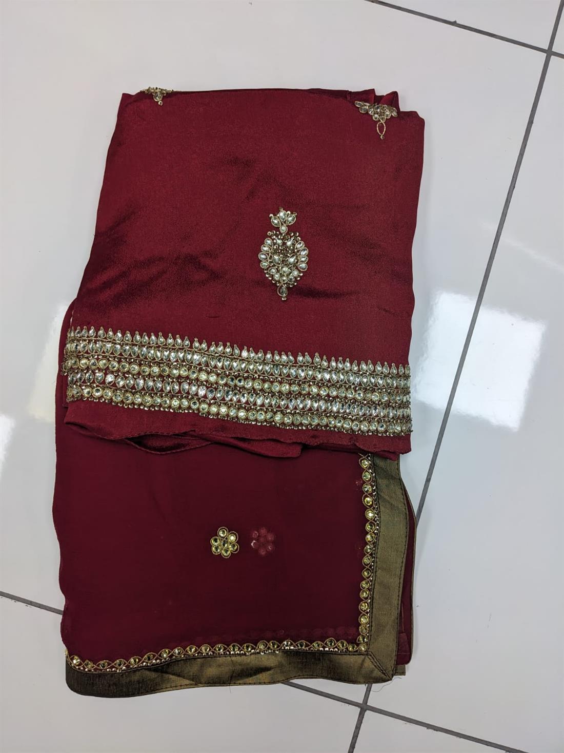 RED & Gold Unstitched Suit