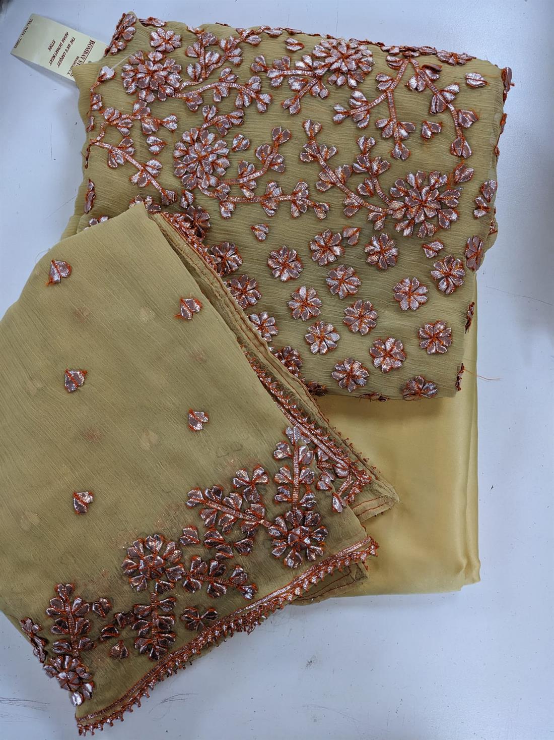 Gold Emb Unstitched Suit