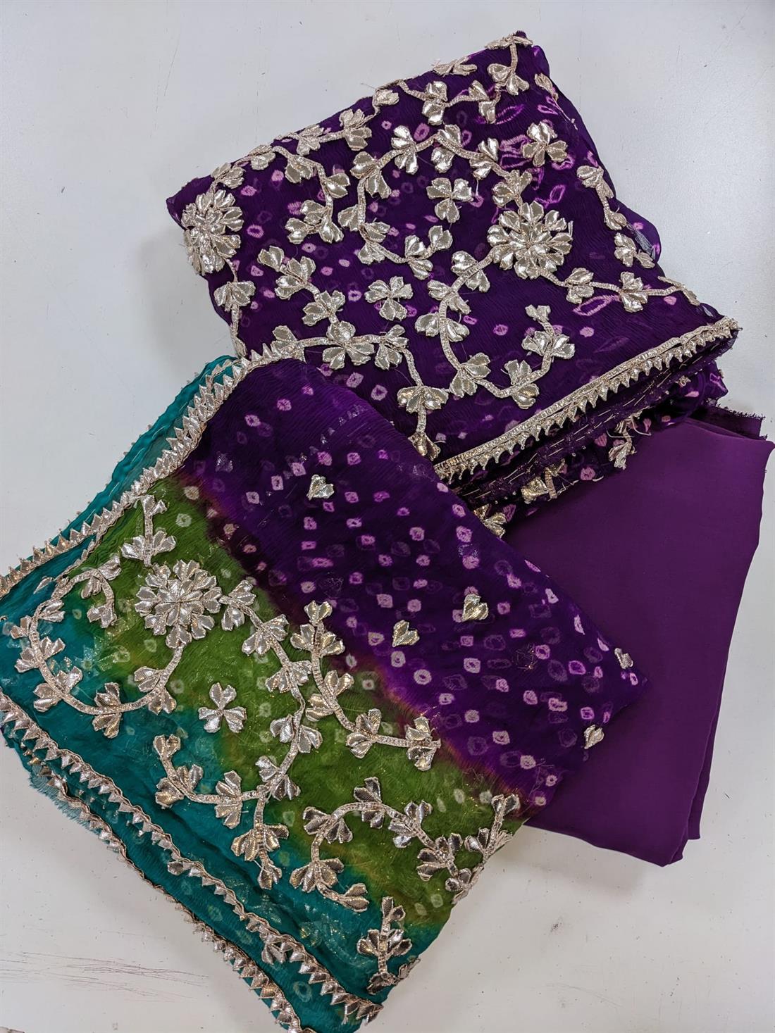 Purple Emb Unstitched Suits