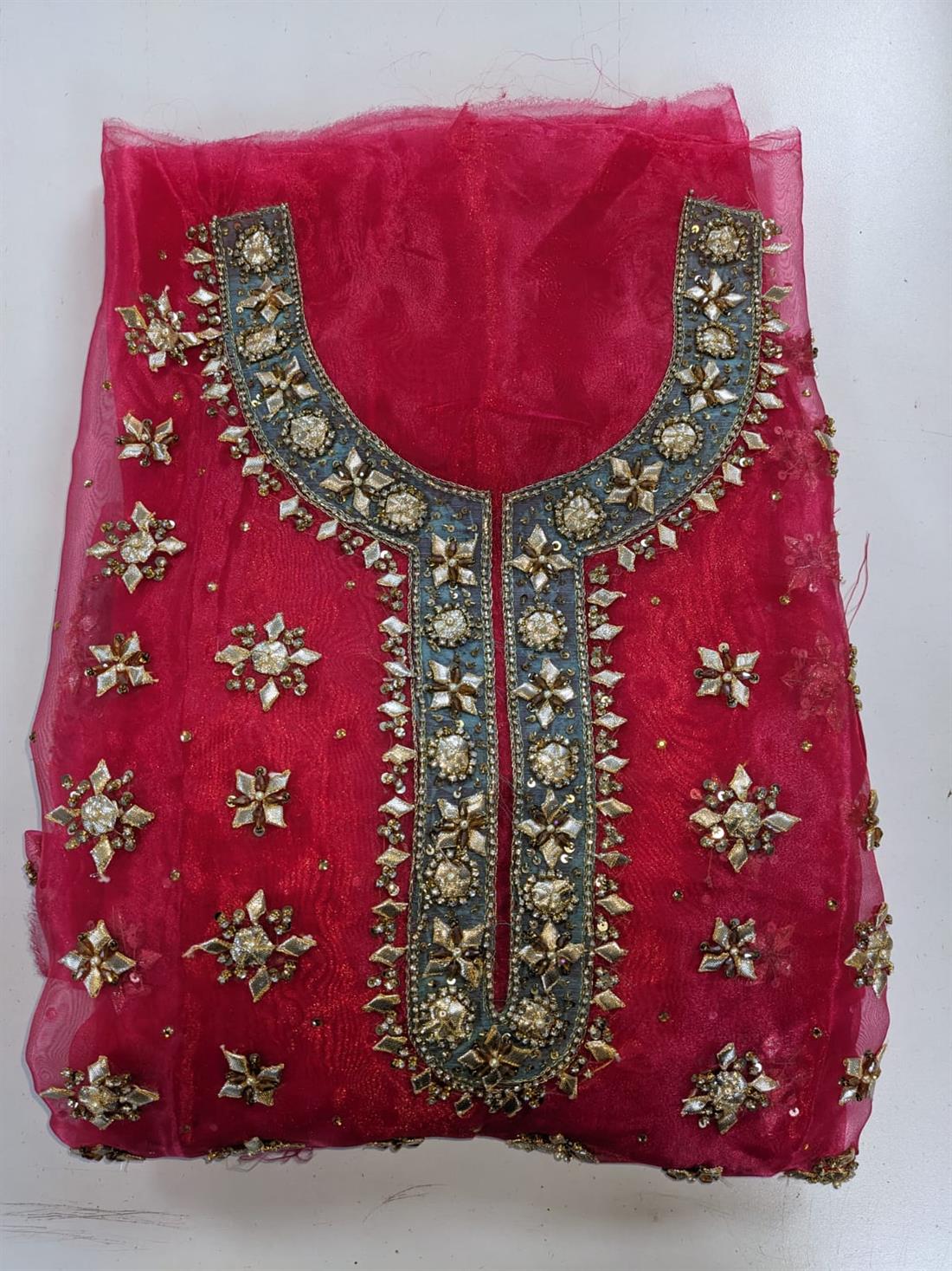 Hot Pink Emb Unstitched Suits