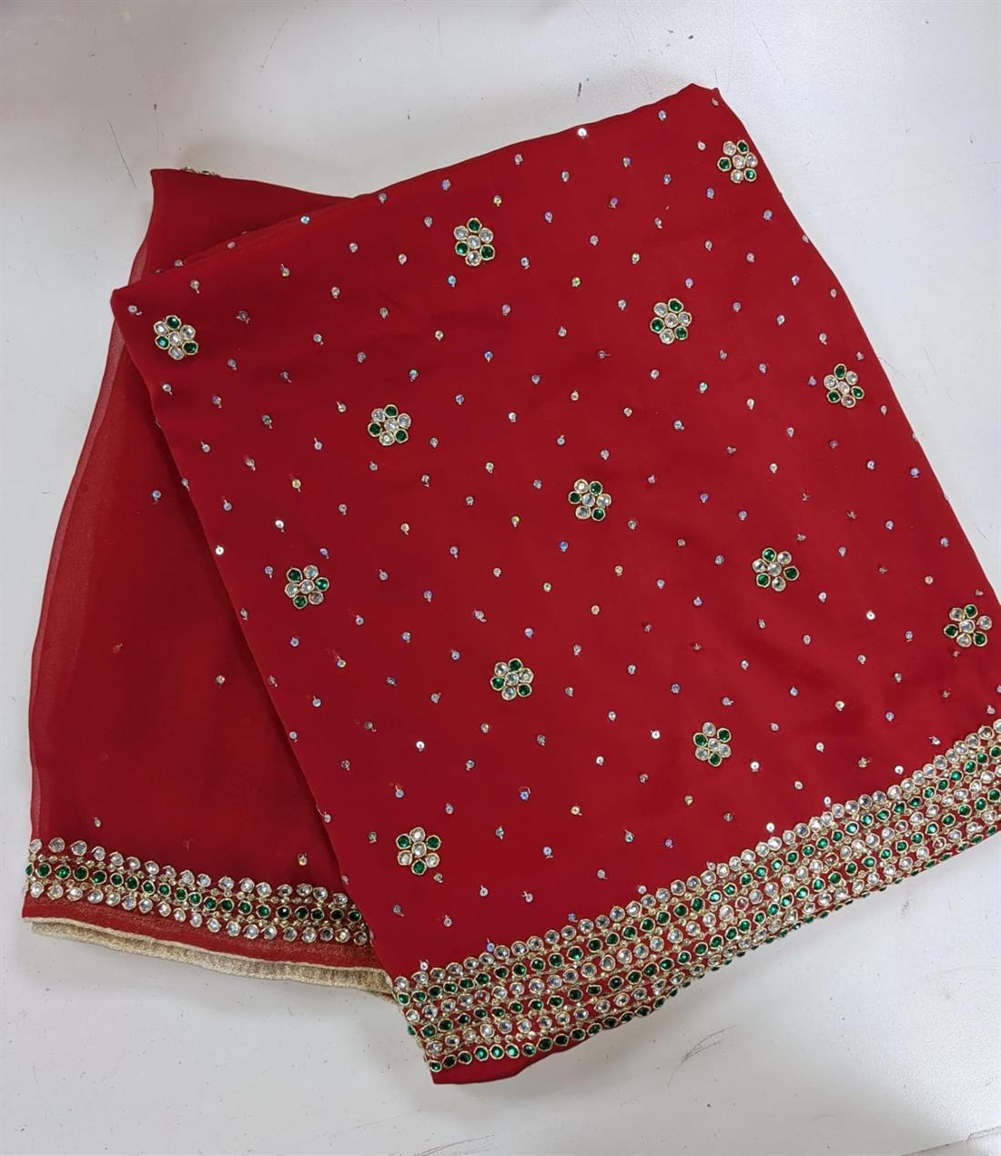 Red Emb Unstitched Suits