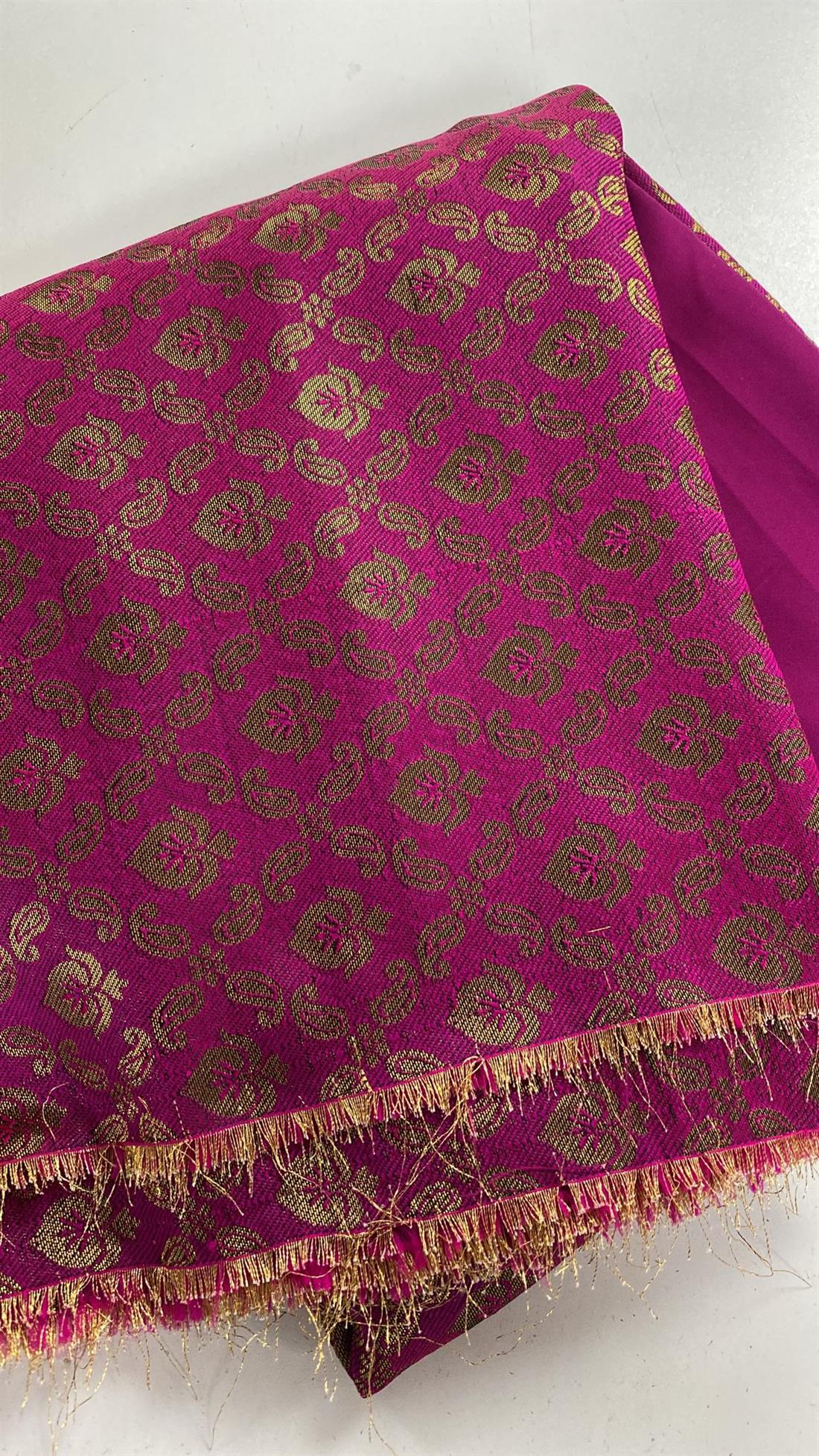 Cerise Pink Banarsi Unstitched 2 Piece Suit