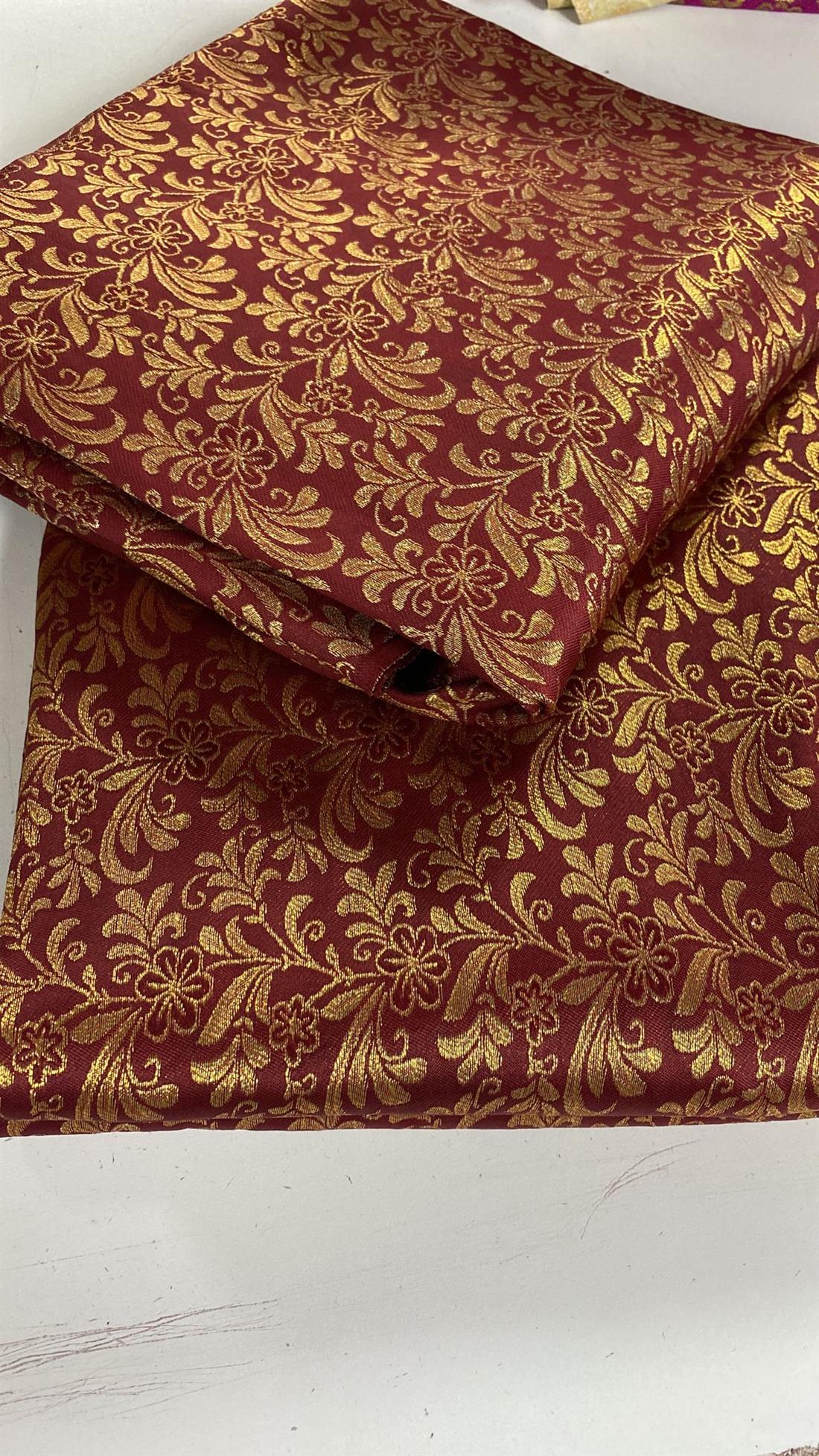 Maroon Banarsi Unstitched 2 Piece Suit