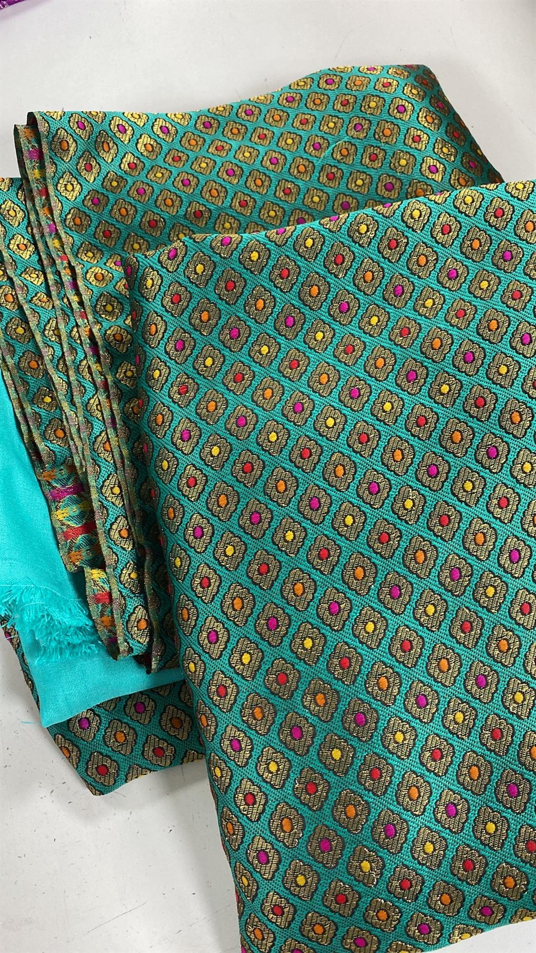 Green Banarsi Unstitched 2 Piece Suit