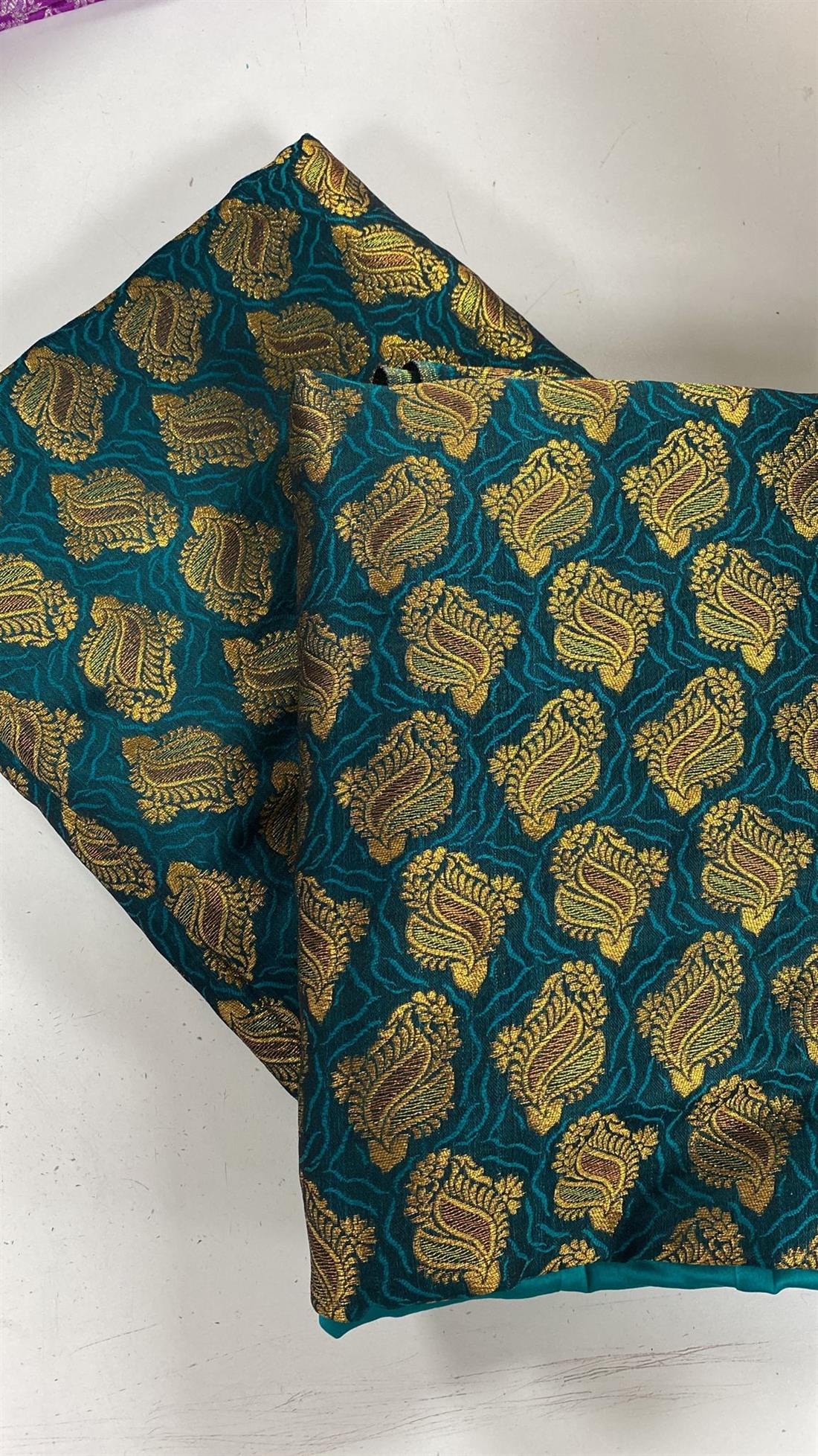 Jade Green Banarsi Unstitched 2 Piece Suit