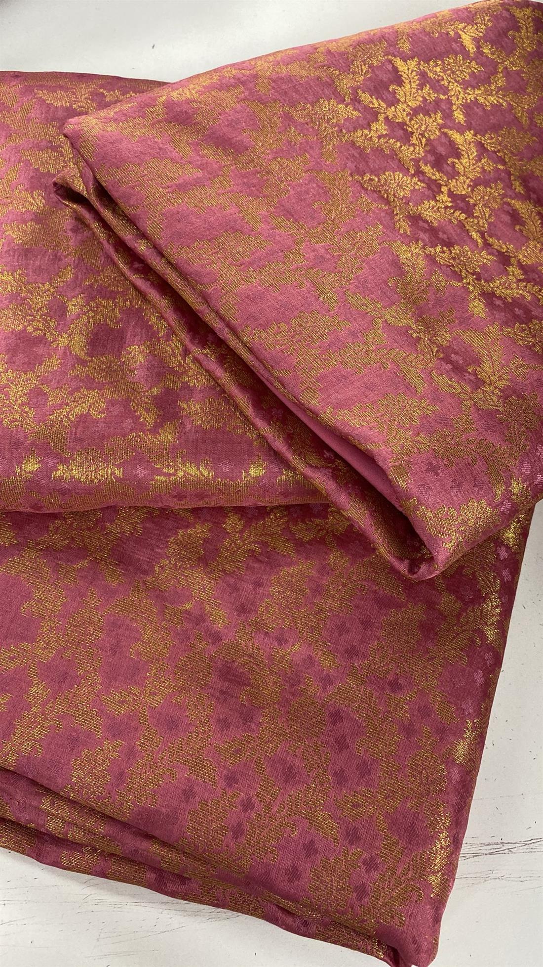 Dusky Pink Banarsi Unstitched 2 Piece Suit
