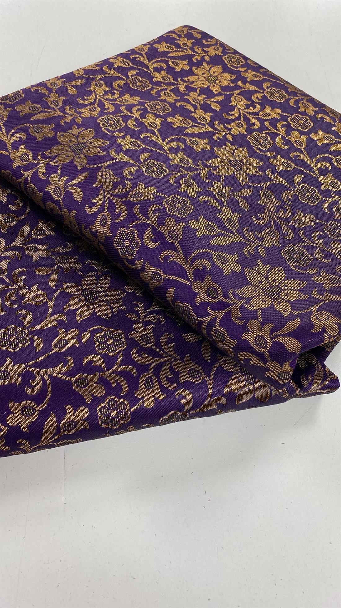Purple Banarsi Unstitched 2 Piece Suit