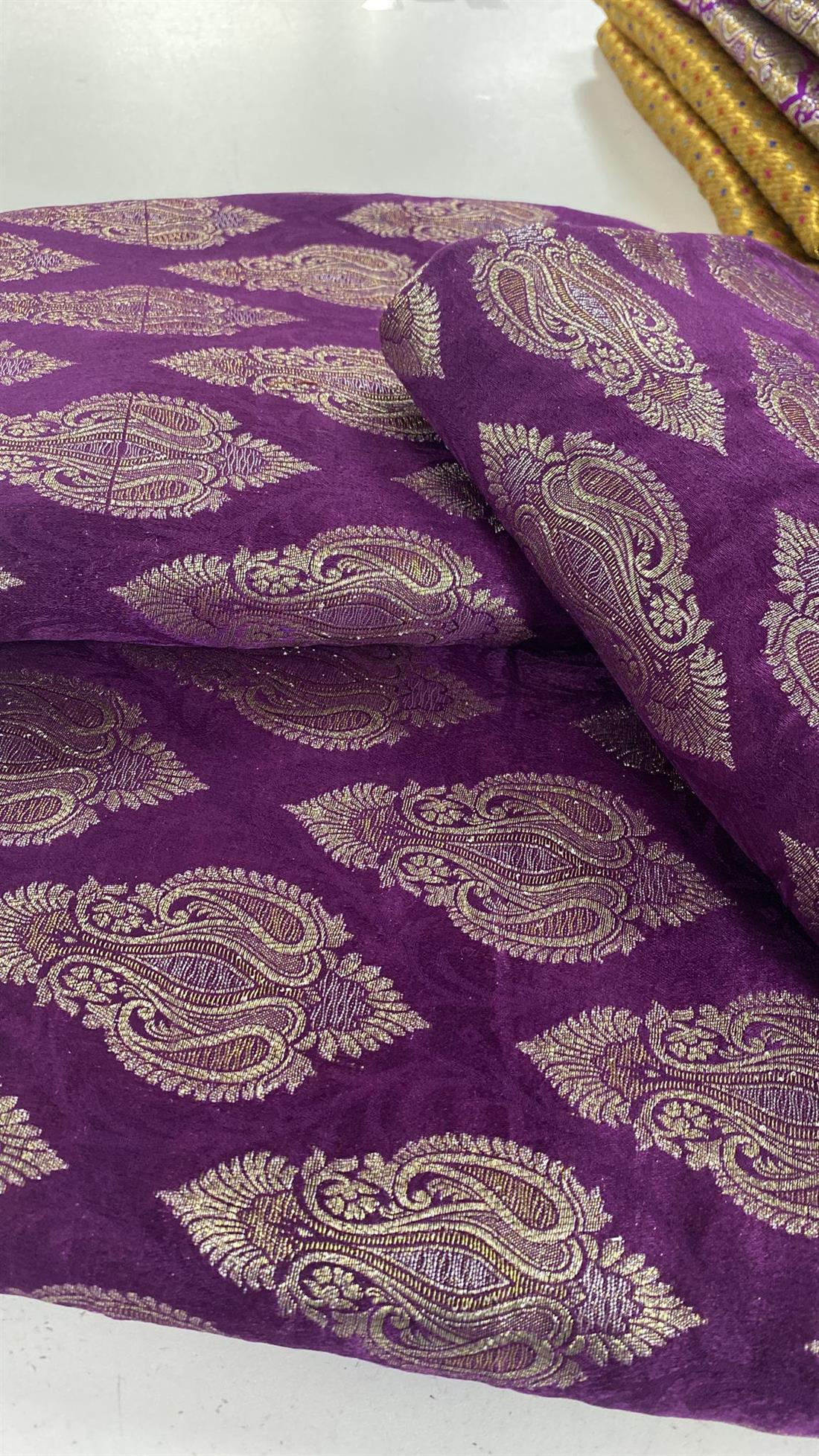 Purple Banarsi Unstitched 2 Piece Suit