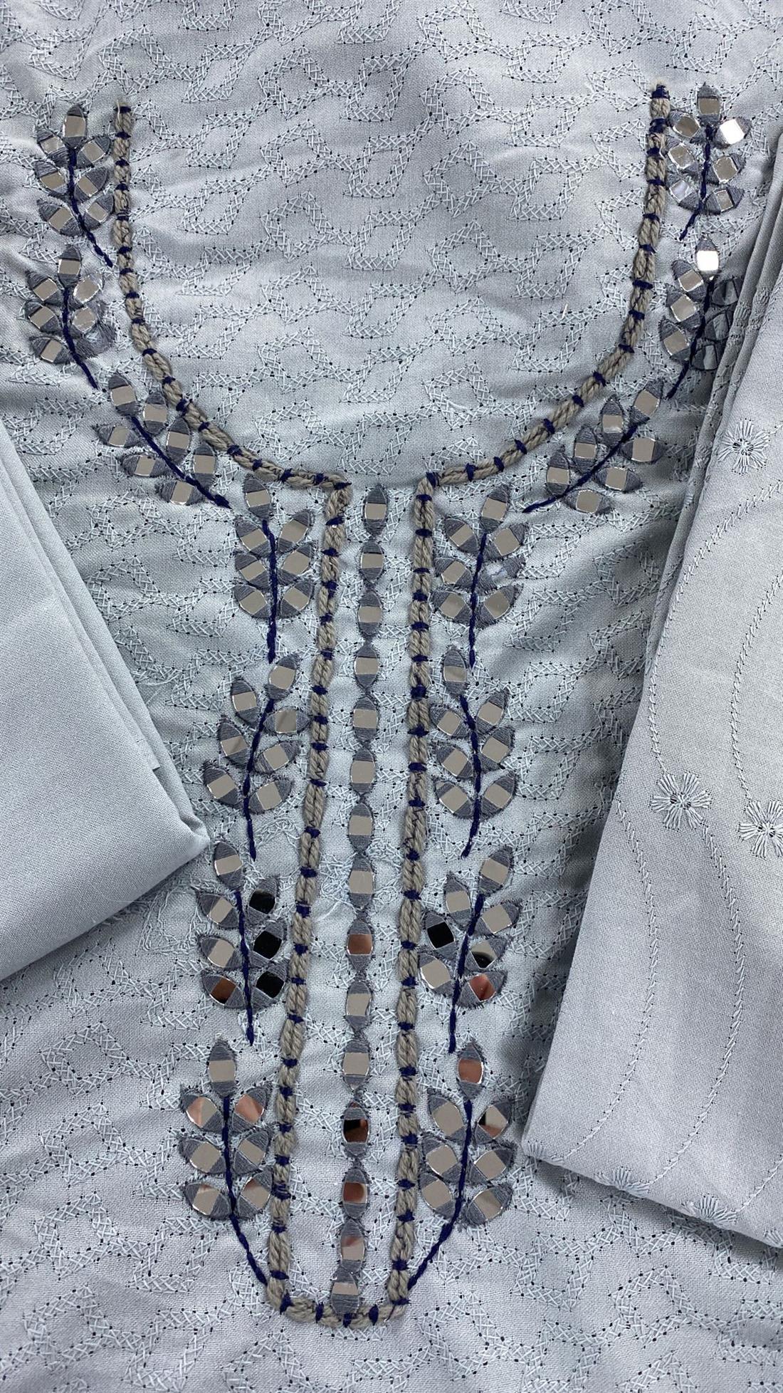 Grey & Blue Unstitched 3 Piece Suit