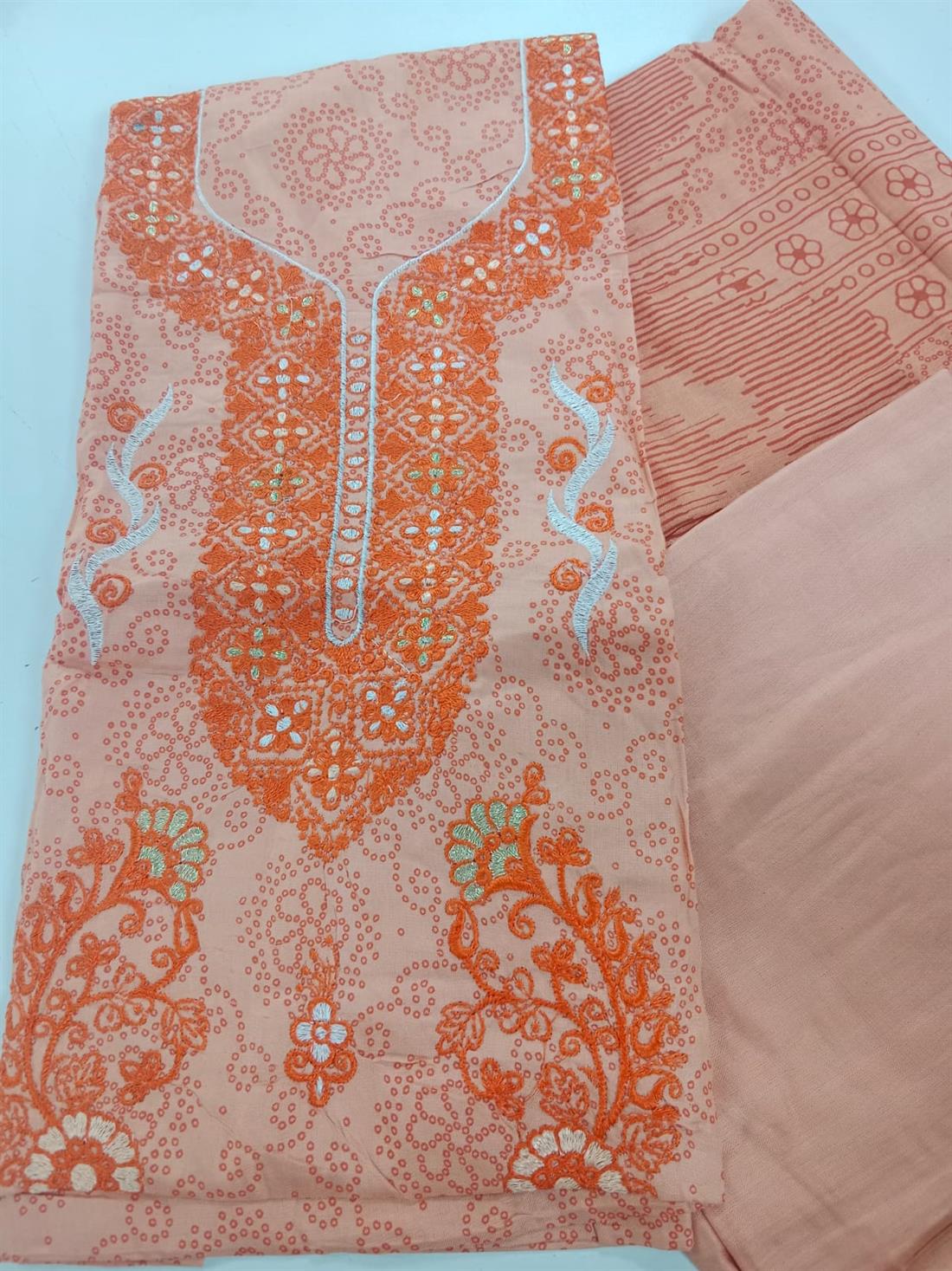 Orange Linen Unstitched Suit