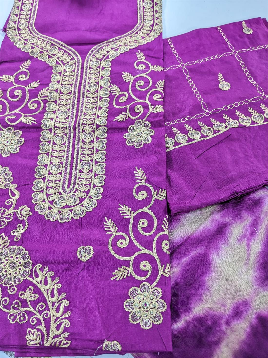 Purple Linen Unstitched Suit