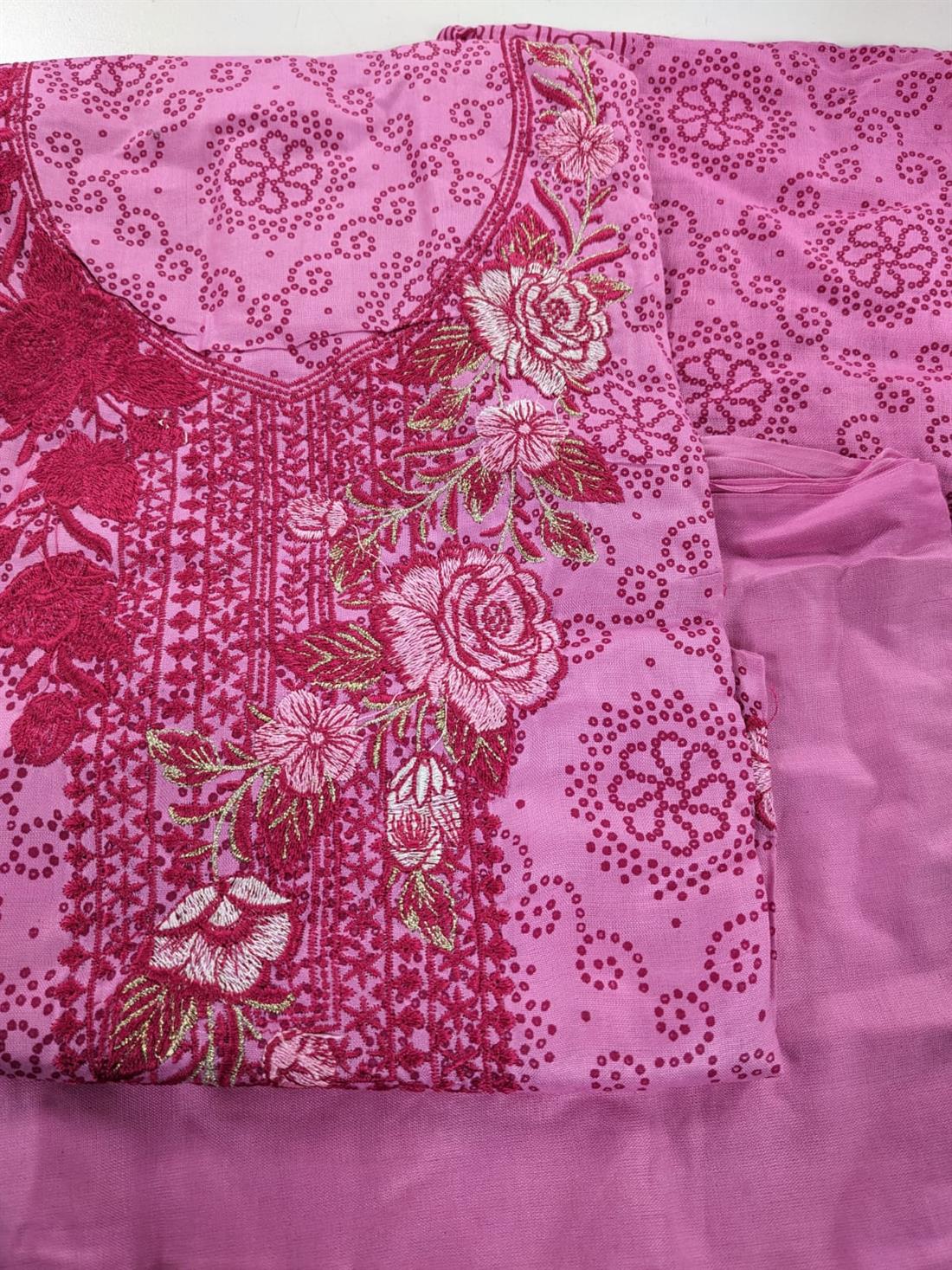 Pink Linen Unstitched Suit