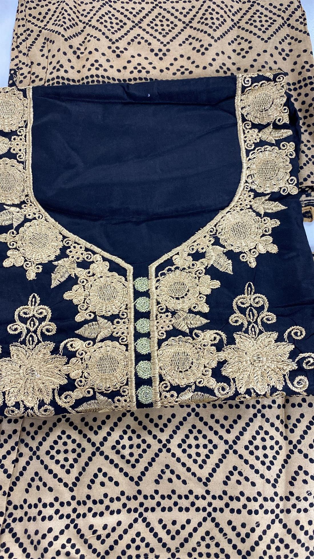 Black Unstitched 3 Piece