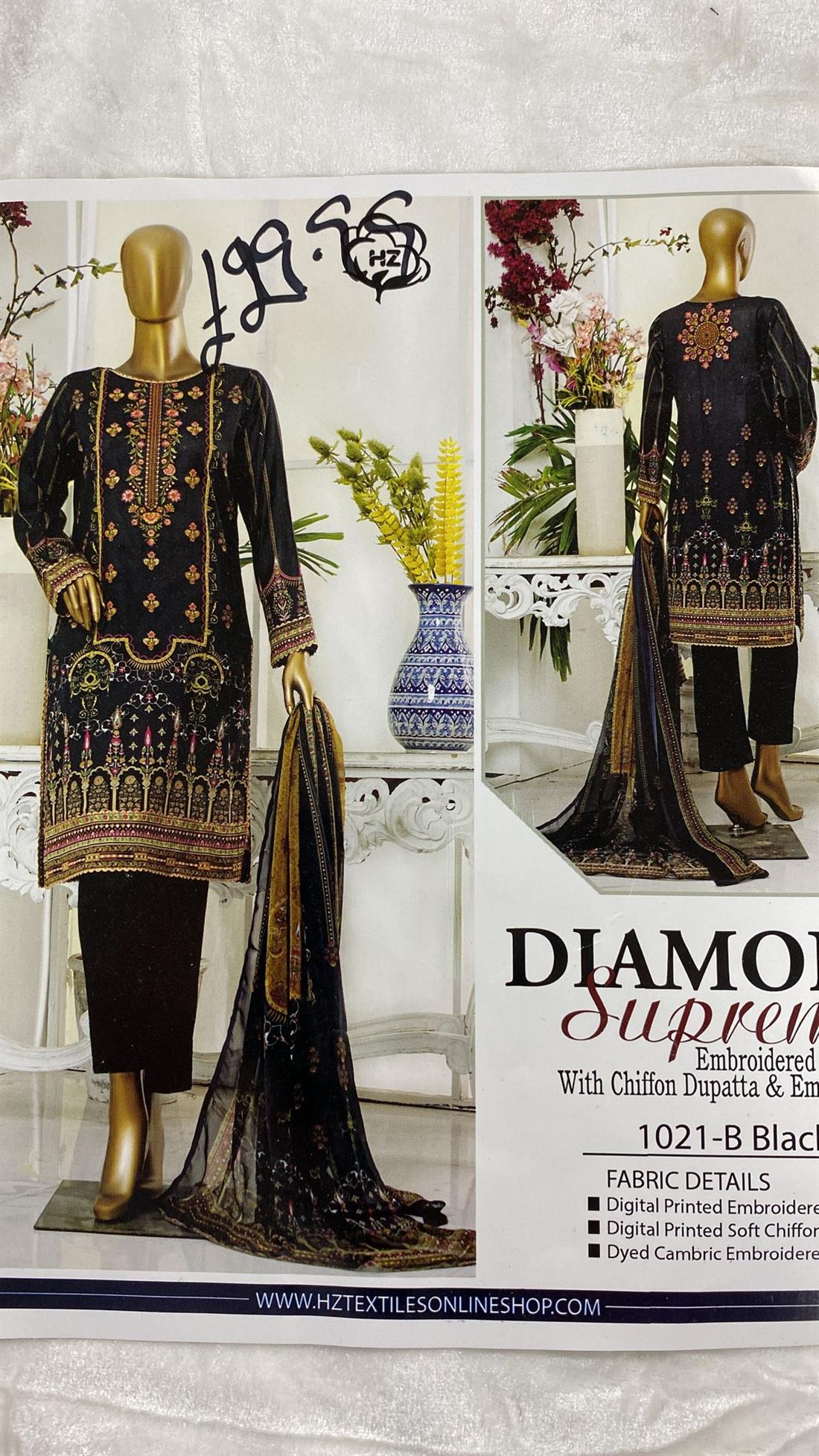 Multicolour Embroidered Lawn Unstitched Suit