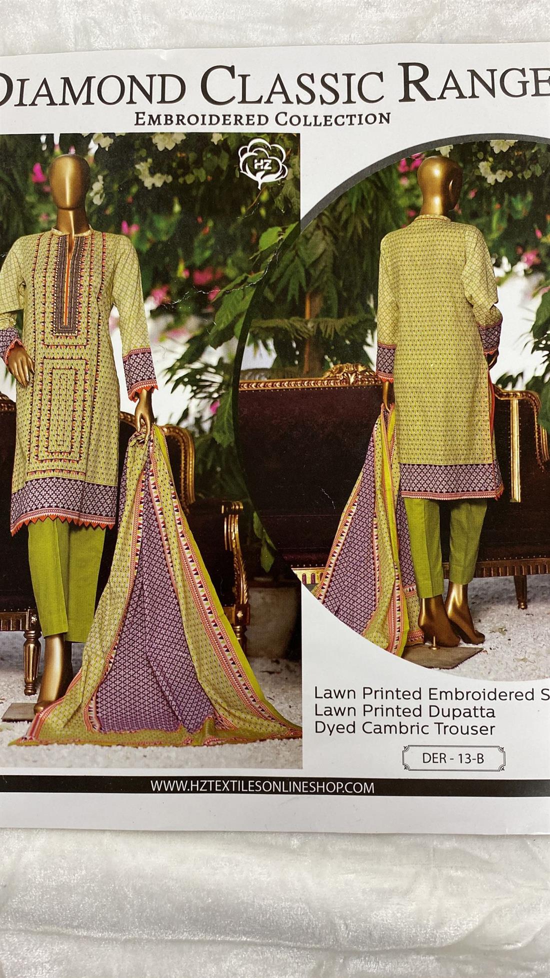 Multicolour Embroidered Lawn Unstitched Suit