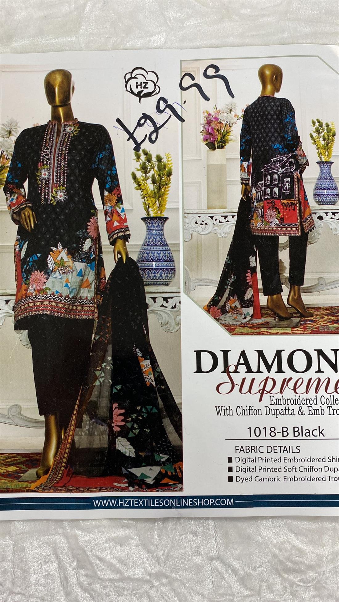 Multicolour Embroidered Lawn Unstitched Suit