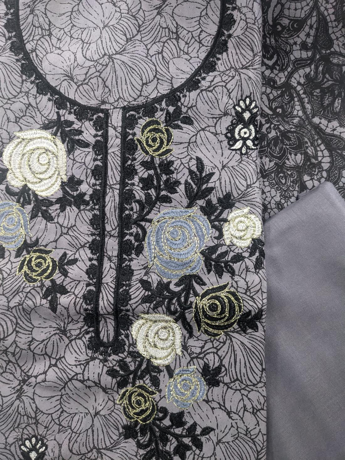 Grey Linen Unstitched Suit