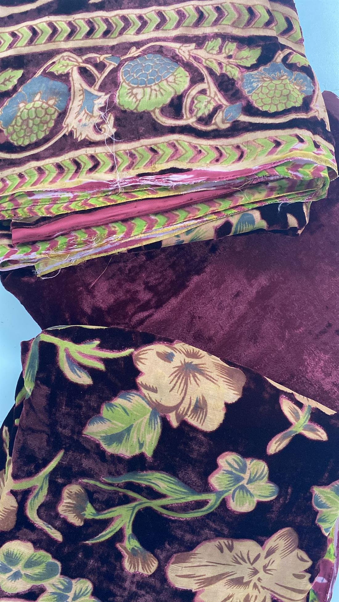 Wine Velvet Unstitched Suit