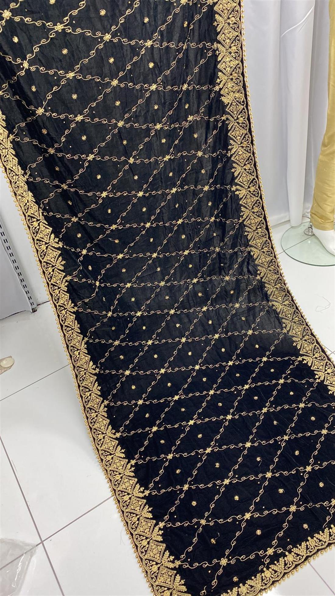 Black Velvet Shawl 2.50 Yards