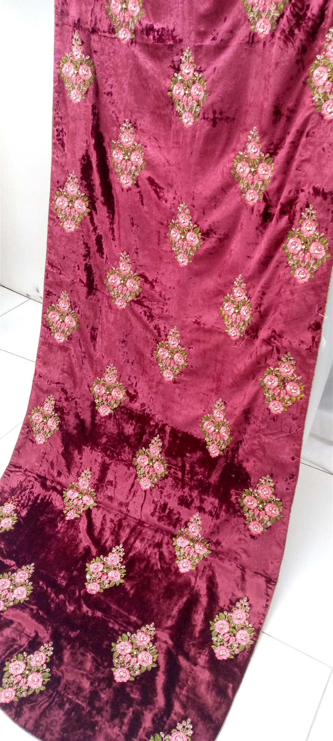 Maroon Velvet Shawl