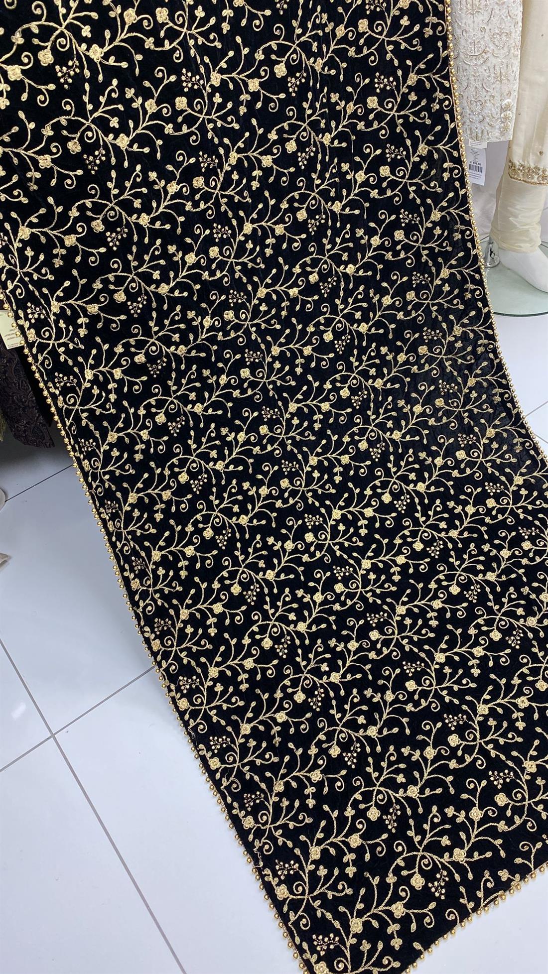 Black Velvet Shawl 2.50 Yards