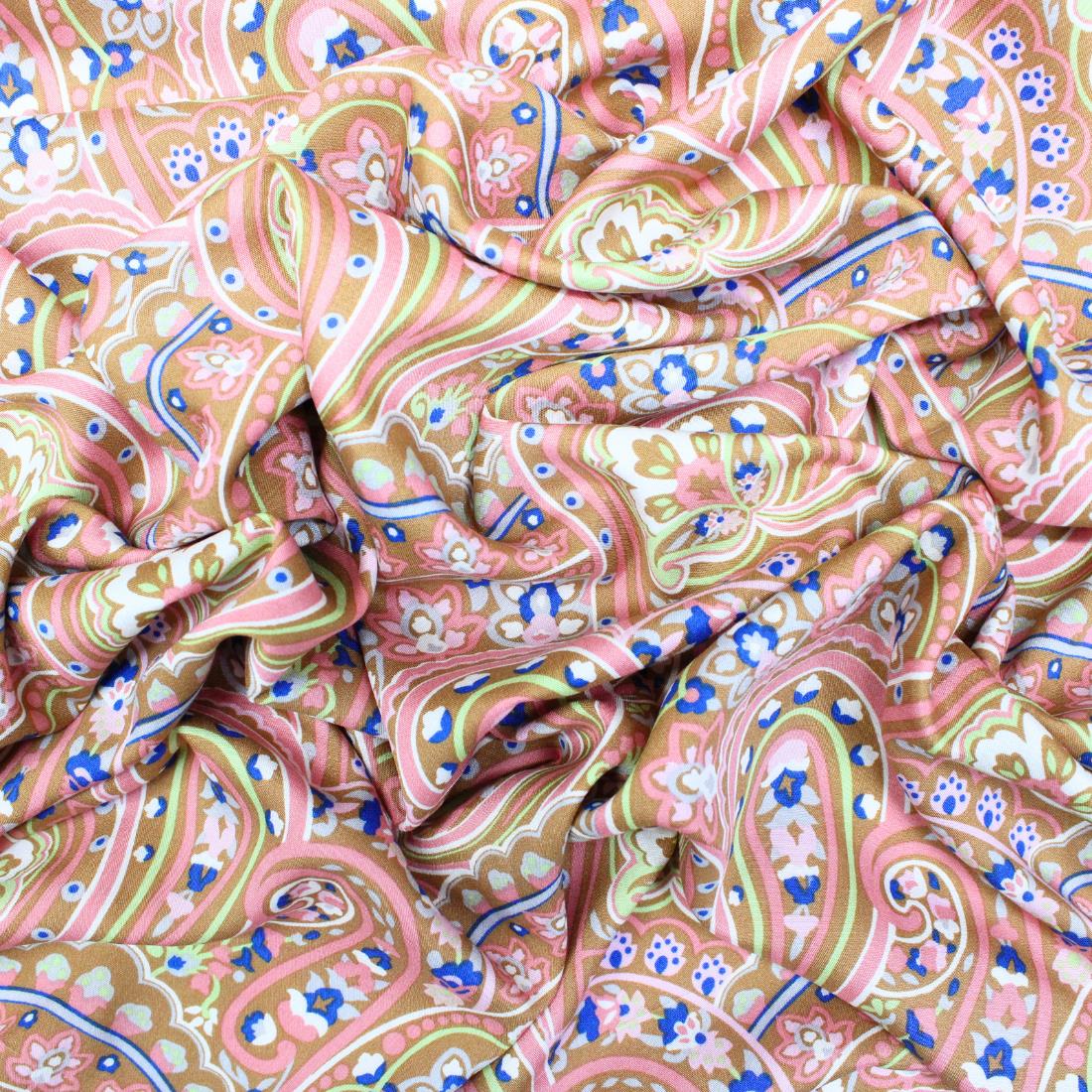 Coral Crepe 2 Yards of Printed Dressmaking Viscose