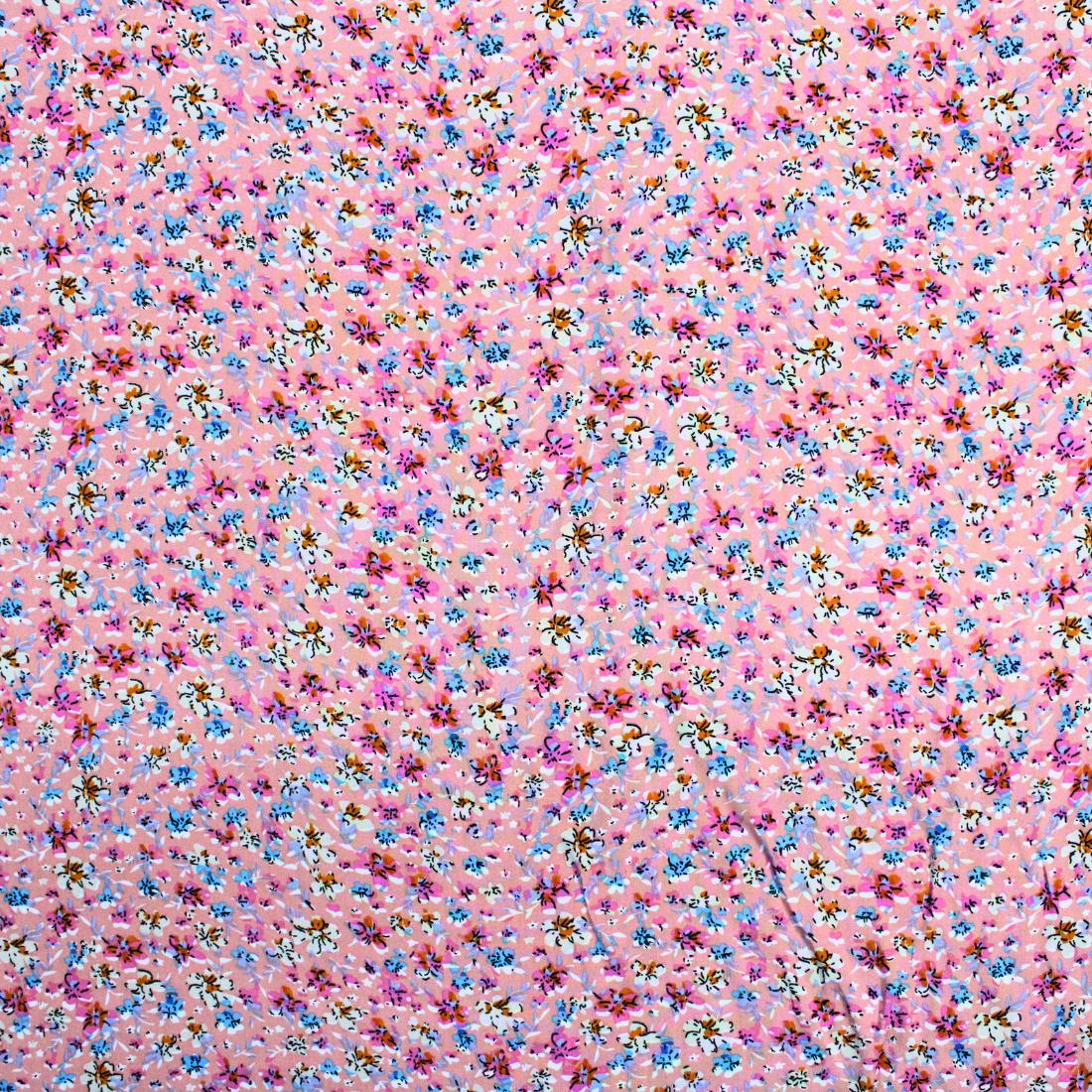 Coral Crepe 2 Yards of Printed Dressmaking Viscose