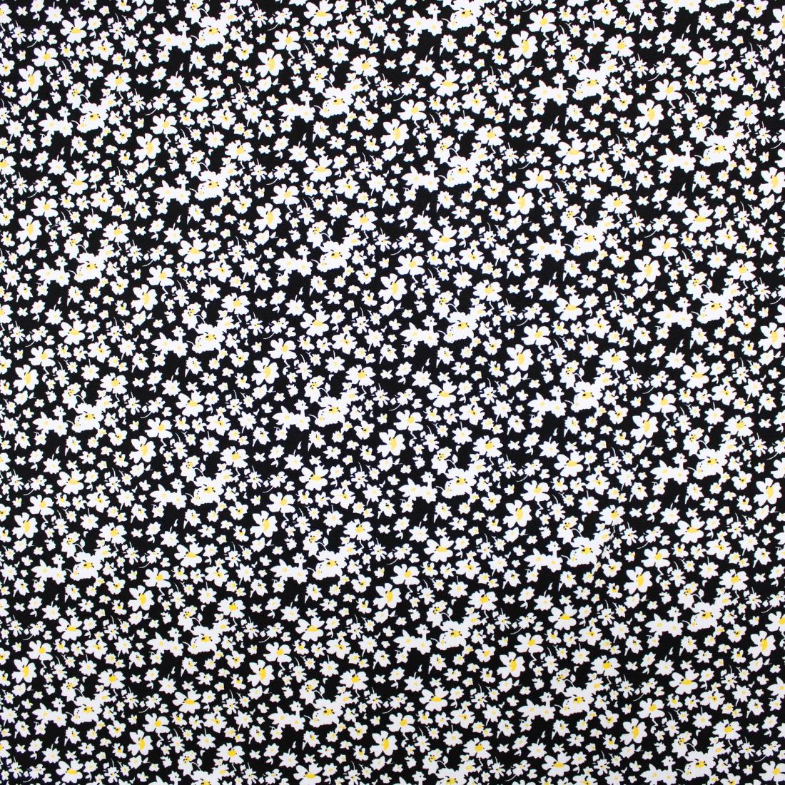 Black Crepe 2 Yards of Printed Dressmaking Viscose