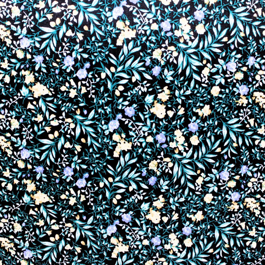 Black Crepe 2 Yards of Printed Dressmaking Viscose