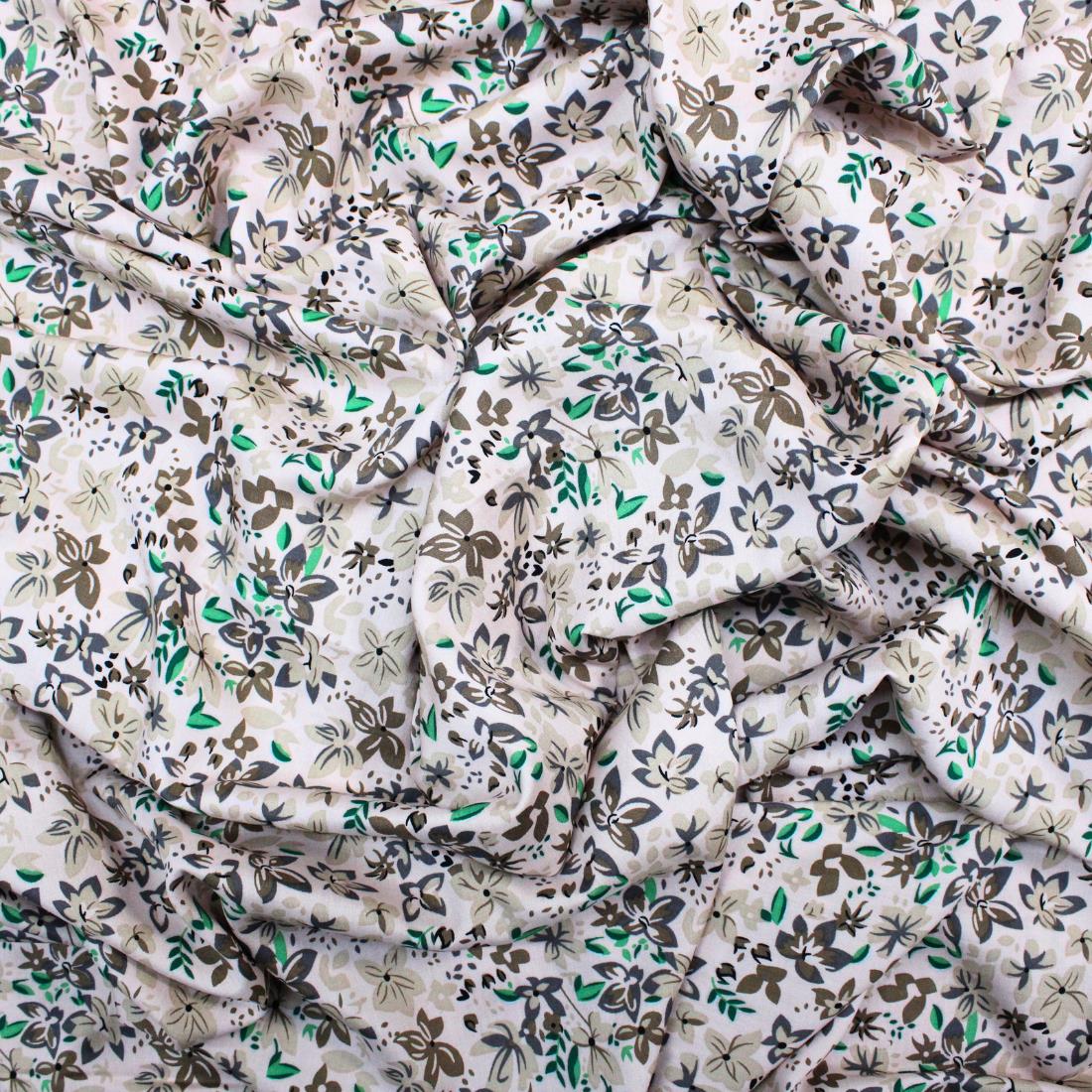 Light Peach Crepe 2 Yards of Printed Dressmaking Viscose
