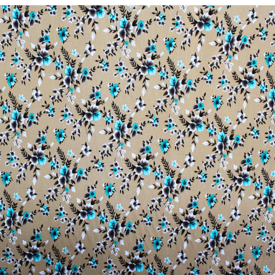 Dark Gold Crepe 2 Yards of Printed Dressmaking Viscose