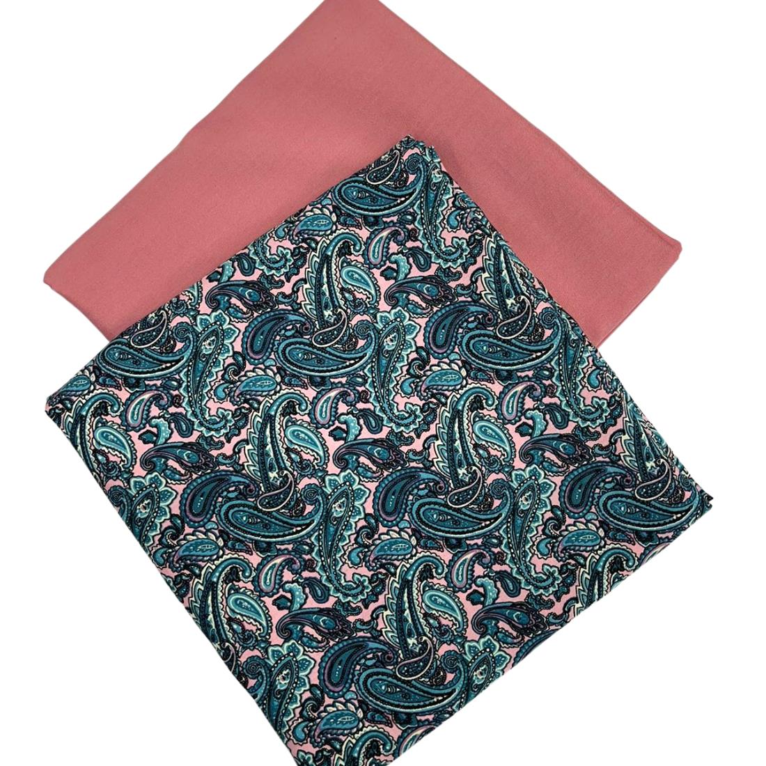 Dusty Pink Printed Crepe 2 Piece Summer Viscose Suit
