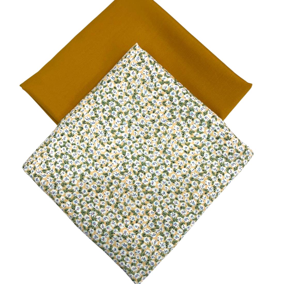 Mustard Printed Crepe 2 Piece Summer Viscose Suit