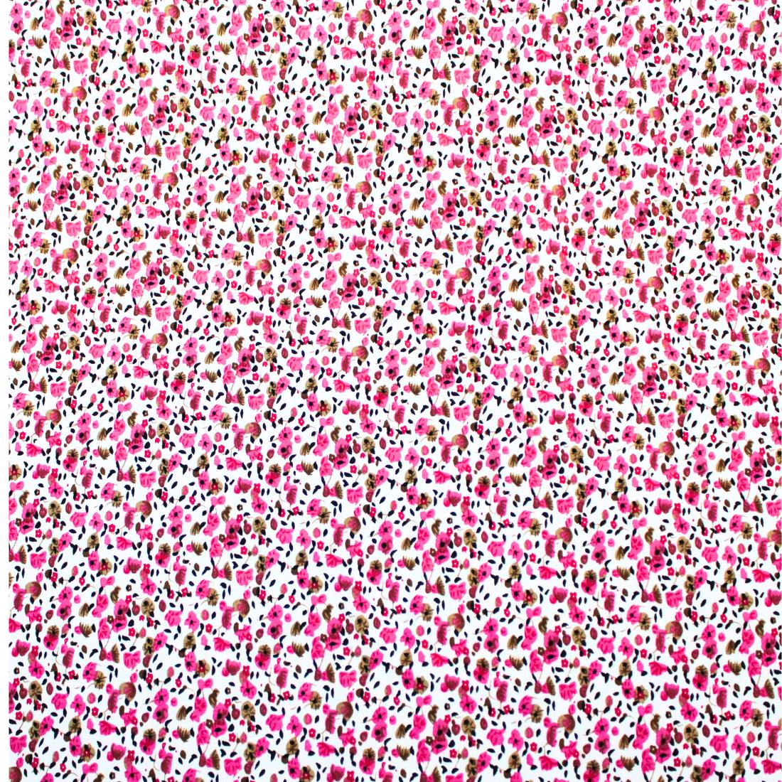 White & Pink Crepe 2 Yards of Printed Dressmaking Viscose