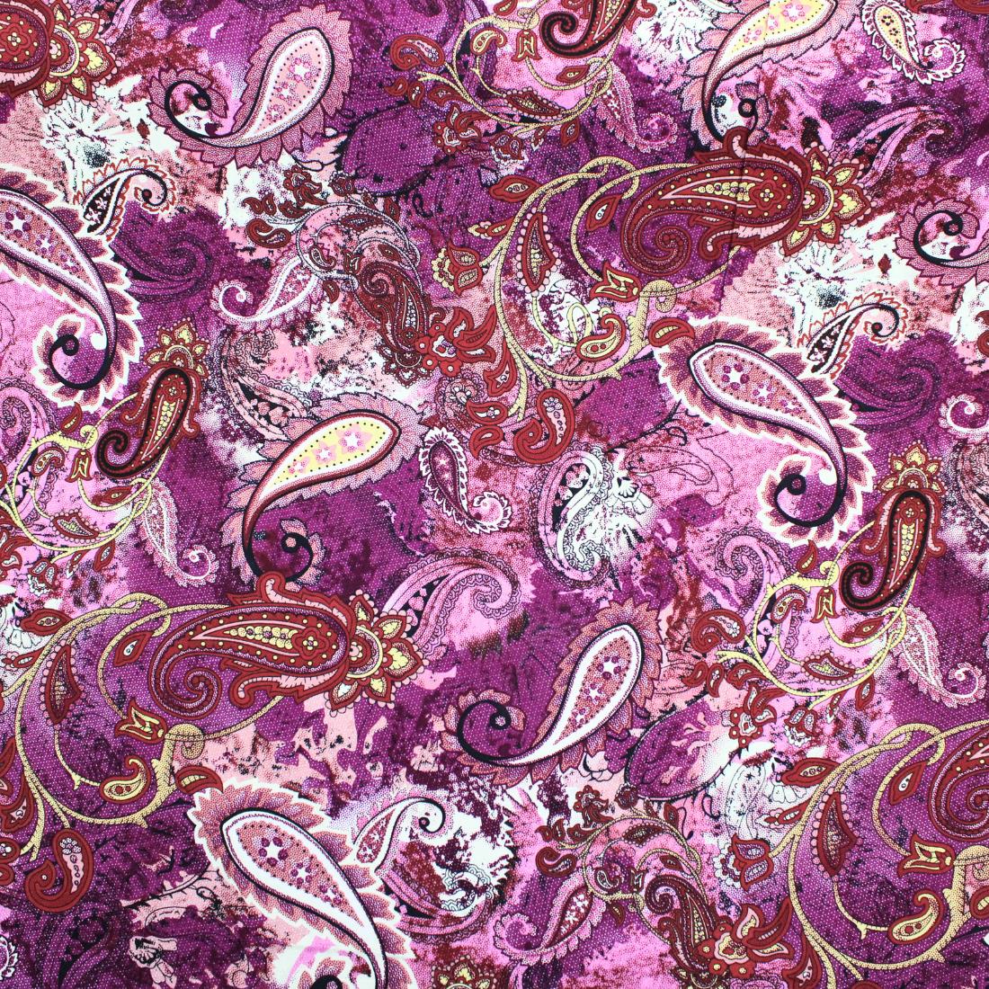 Purple & Wine Crepe 2 Yards of Printed Dressmaking Viscose