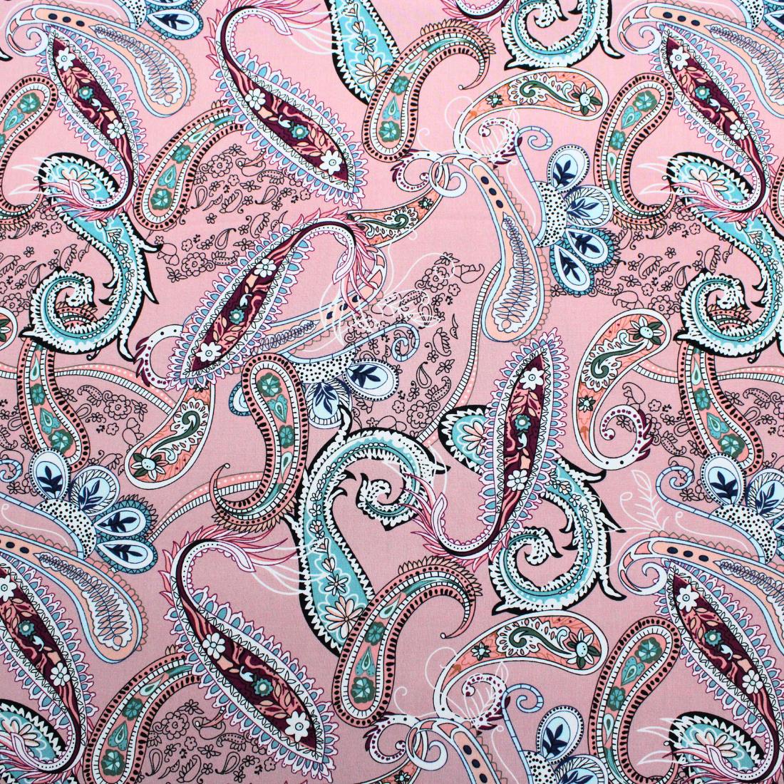 Blush Pink Crepe 2 Yards of Printed Dressmaking Viscose