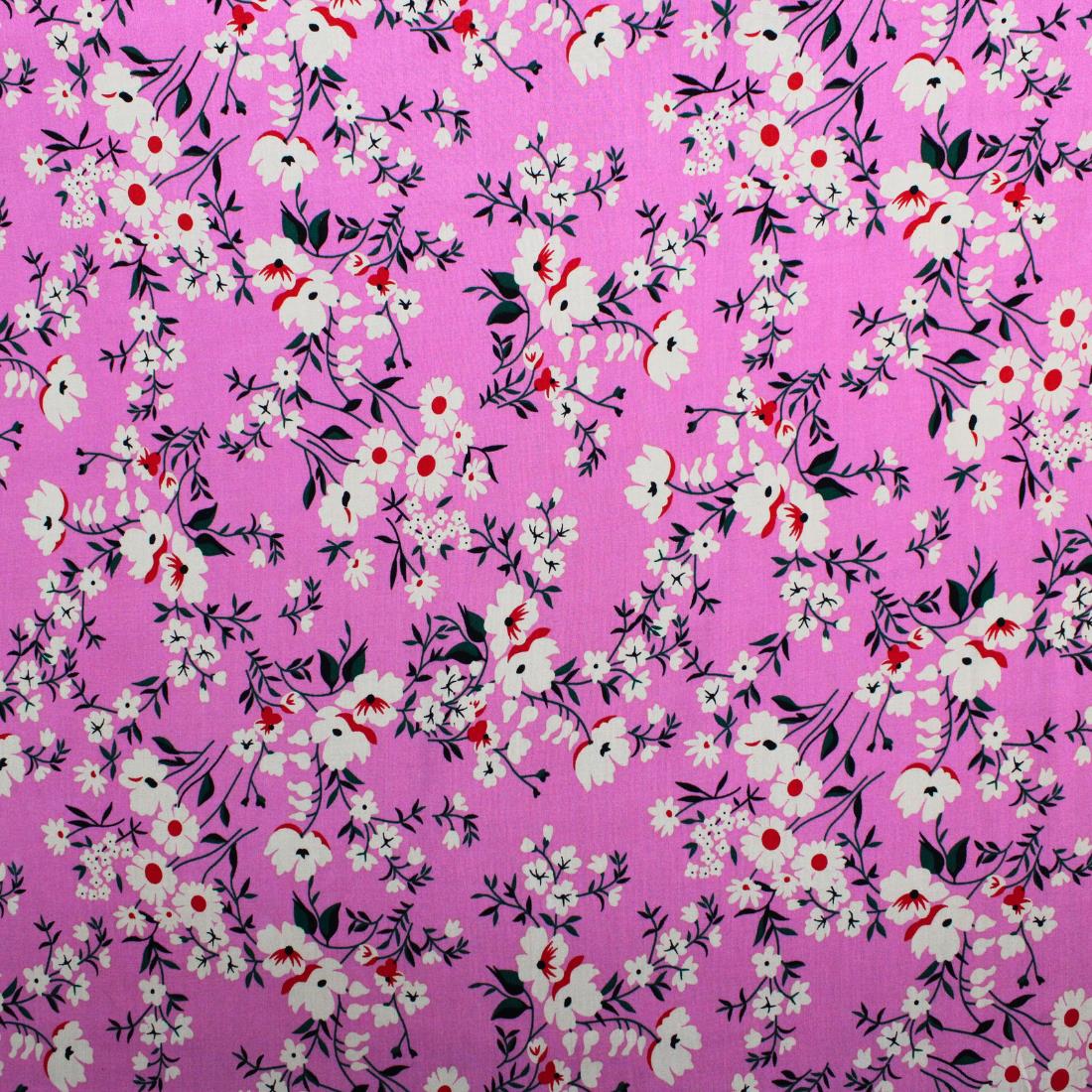 Pink Crepe 2 Yards of Printed Dressmaking Viscose