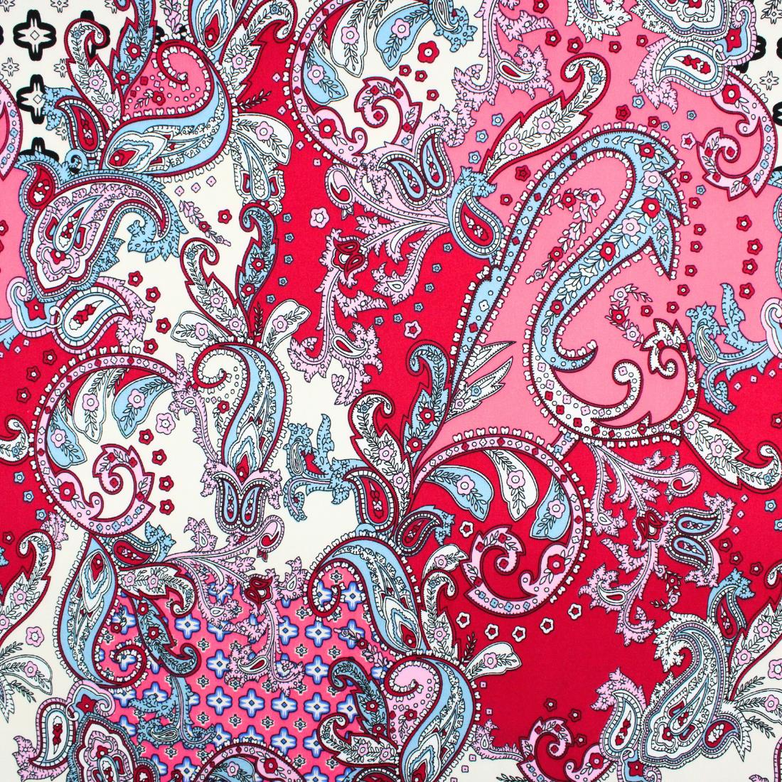 Cerise Crepe 2 Yards of Printed Dressmaking Viscose
