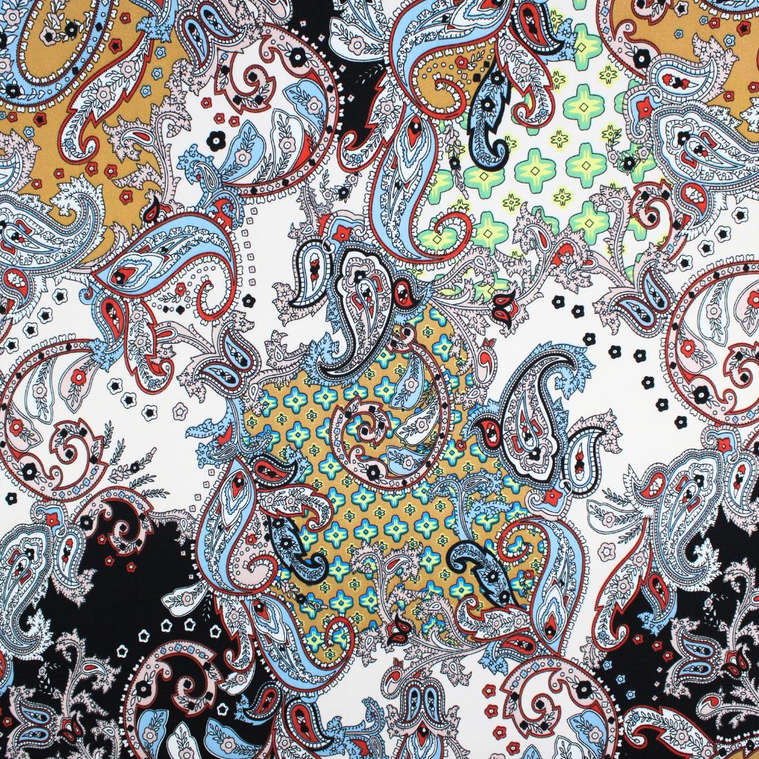 Black Crepe 2 Yards of Printed Dressmaking Viscose